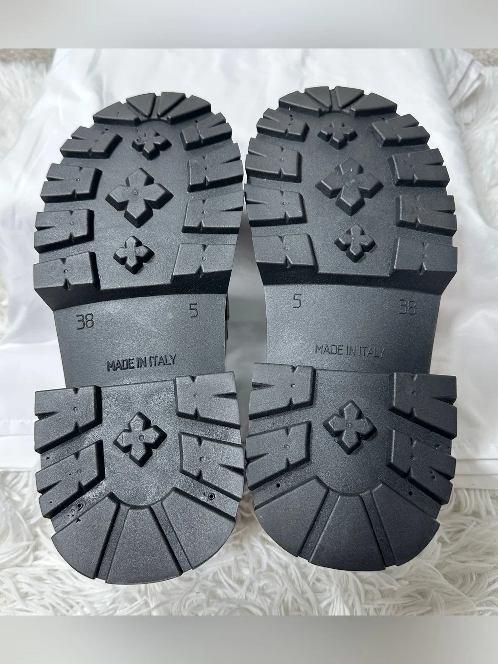 ASOS Design Black Patent Chunky Platform Loafers Lug Sole Women 7 Made In Italy
